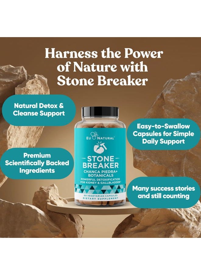 Eu Natural Chanca Piedra Stone Breaker – Natural Dissolver, Kidney Cleanse & Gallbladder Supplement – Detoxify Urinary Tract, Flush Impurities, Clear System – 120 Vegan Soft Capsules  - Image 3