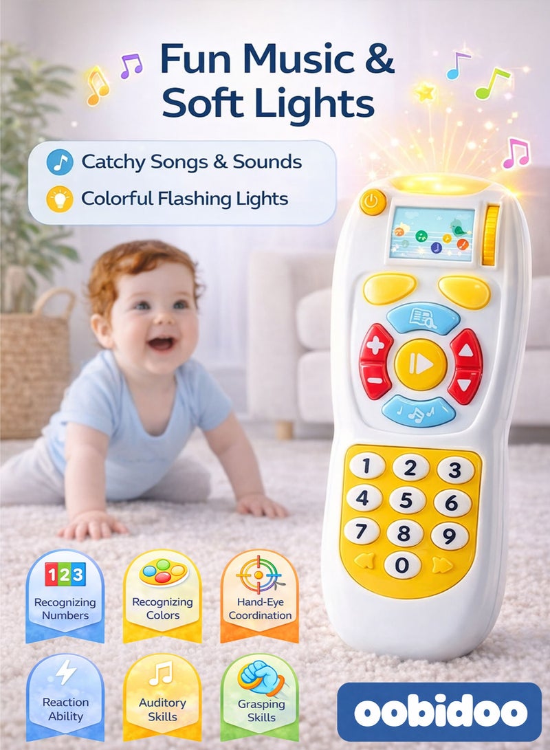 Oobidoo Interactive Baby Remote Control Toy with Music and Light Educational Learning Toy for Infants Toddlers Kids 6 Months Plus Realistic TV Remote Design Number and Color Learning Sensory Development Toy with Sound Effects Easy Grip Buttons Battery Operated - Image 5