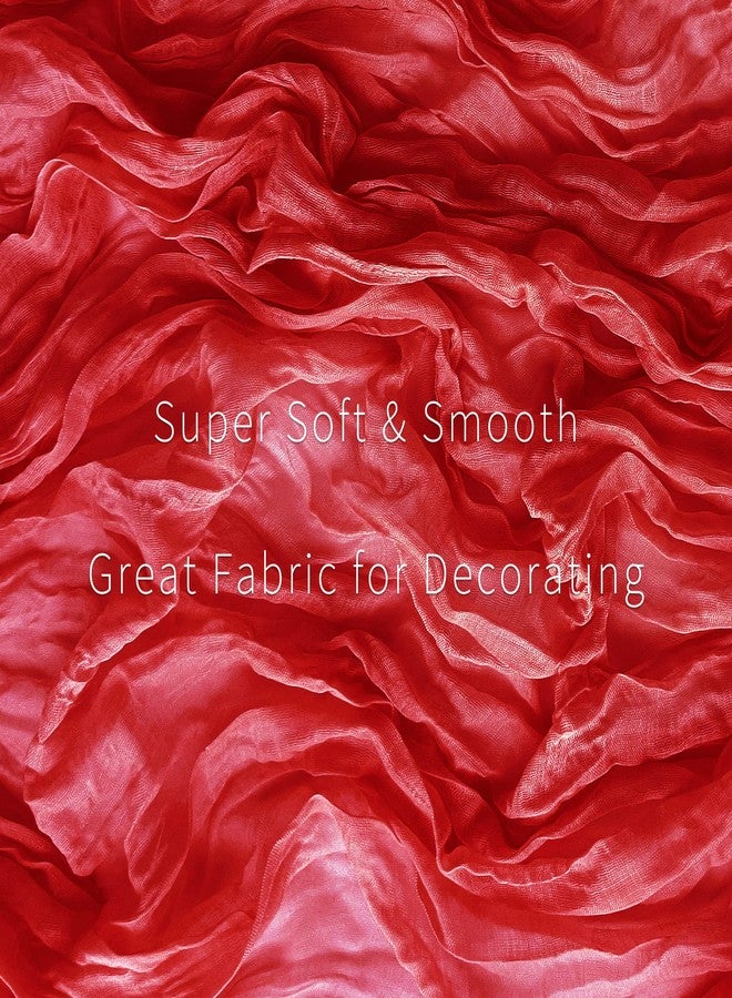 eQFeast 6 Pieces Cheesecloth Table Runners 10 Ft Gauze Table Cloth for Boho, Rustic Wedding Arch, Baby Shower Decorations Birthday Party (6, Red) - Image 2