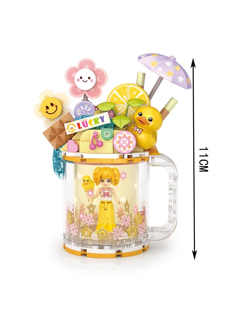 Sour Lemon 236 Pieces, Girl Ice Cream Milk Tea Cup Set Building Block Toy Assembly Model Gift For Children  - Image 2