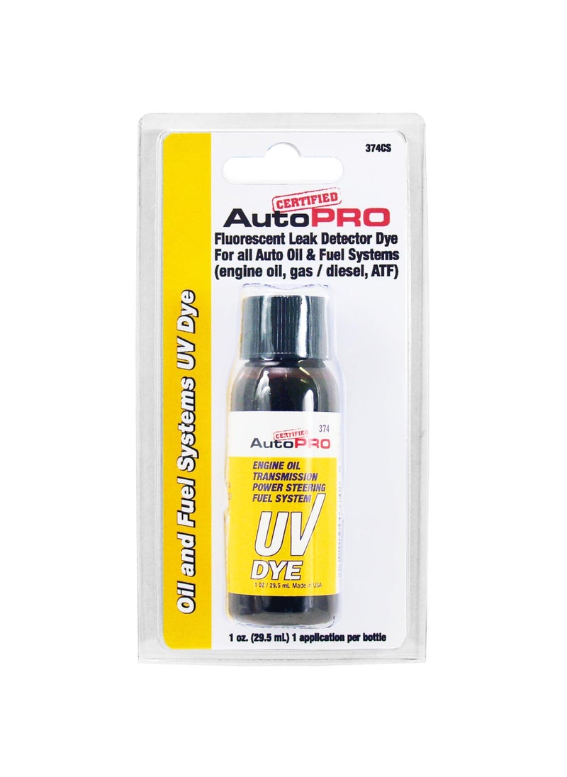 Interdynamics InterDynamics Certified Auto Pro Oil and Fuel System UV Dye Leak Detection for Cars & Trucks & More, 1 Oz, 374CS, Universal  - Image 1