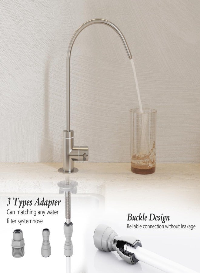 GIMILI Drinking Water Faucet for Kitchen Sink, Kitchen Water Filter Faucet Stainless Steel for Reverse Osmosis or Water Filtration System Beverage Non-Air Gap RO Faucet Brushed Nickel Finish - Image 4