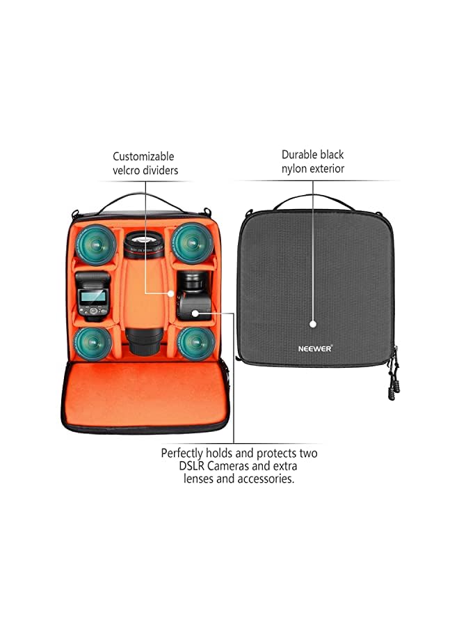 Neewer Flexible Partition Camera Padded Bag Insert Protection Handbag for SLR DSLR Mirrorless Cameras and Lenses,Flash Light,Radio Trigger,Battery and Charger,Cables and Other Camera Accessories  - Image 1