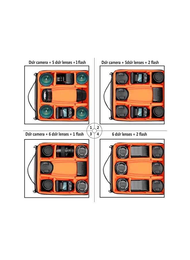 Neewer Flexible Partition Camera Padded Bag Insert Protection Handbag for SLR DSLR Mirrorless Cameras and Lenses,Flash Light,Radio Trigger,Battery and Charger,Cables and Other Camera Accessories  - Image 3