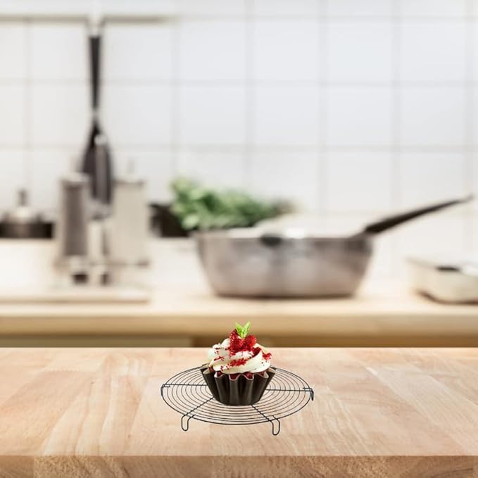 Perfect Pricee Nonstick Wire Cookie Round Cooling Rack for Baking Oven Safe Steel - Image 4
