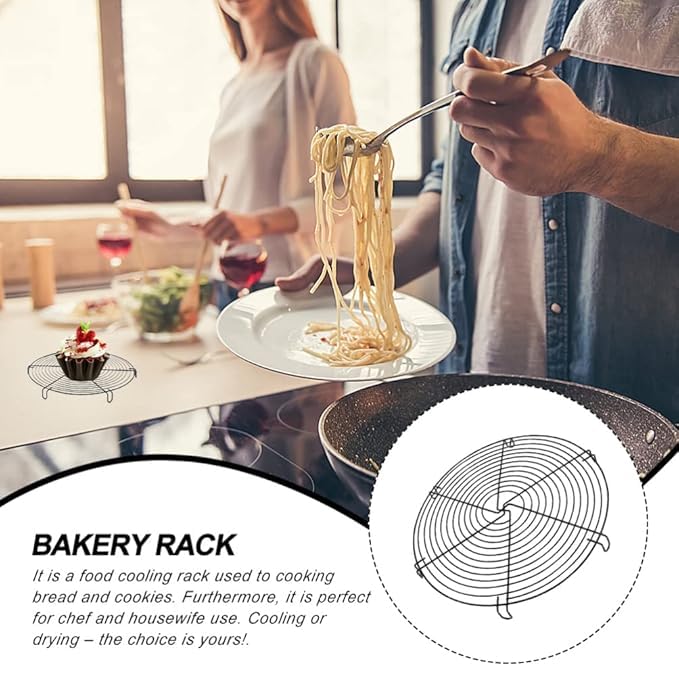 Perfect Pricee Nonstick Wire Cookie Round Cooling Rack for Baking Oven Safe Steel - Image 3