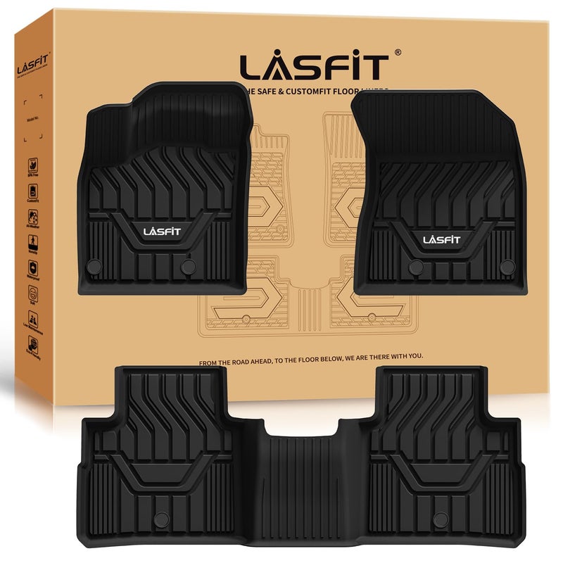 LASFIT Floor Mats for Nissan Rogue 20212026 Not Fit Rogue Sport Custom Fit All Weather Protection Durable TPE Floor Liners for Nissan Rogue SSVSLPlatinum 20212026 1st 2nd Row Car Mats Black