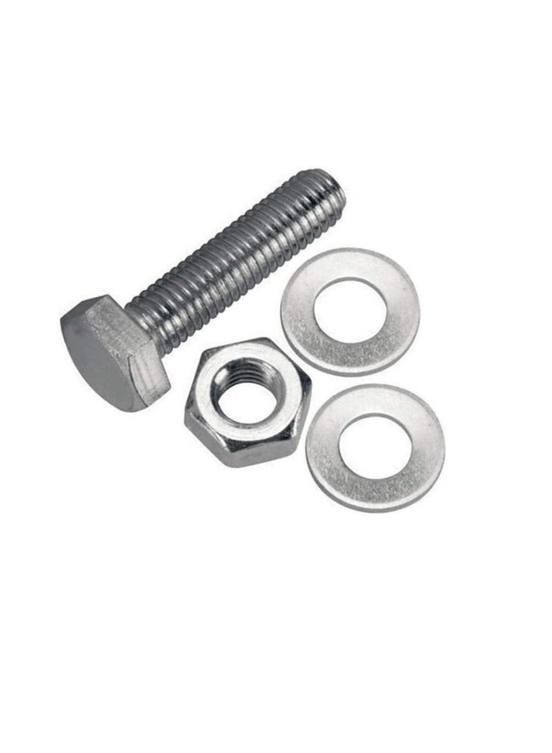 12 pcs Hex Head Screw Bolts Nuts & Washers Fully Thread GI Plain Finish Bolt Set. (14, 120MM) - Image 2