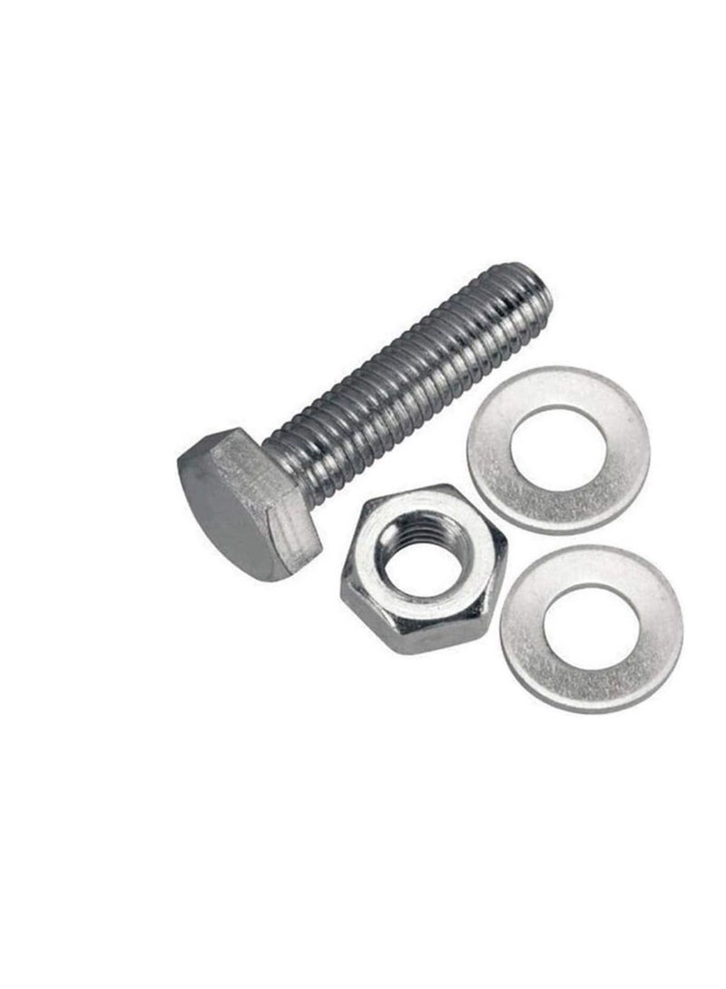 12 pcs Hex Head Screw Bolts Nuts & Washers Fully Thread GI Plain Finish Bolt Set. (14, 120MM) - Image 3