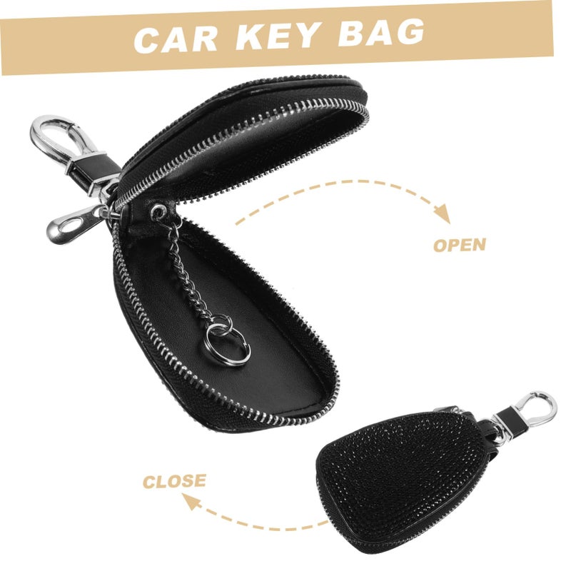 5 Pcs Portable Rhinestone Key Case For Car Stylish Zipper Key Pouch Easy Installation - Image 3