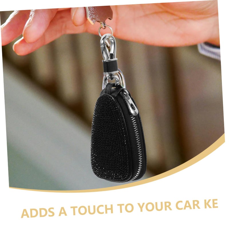 5 Pcs Portable Rhinestone Key Case For Car Stylish Zipper Key Pouch Easy Installation - Image 4