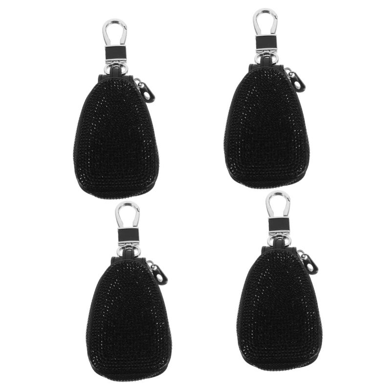 5 Pcs Portable Rhinestone Key Case For Car Stylish Zipper Key Pouch Easy Installation - Image 2