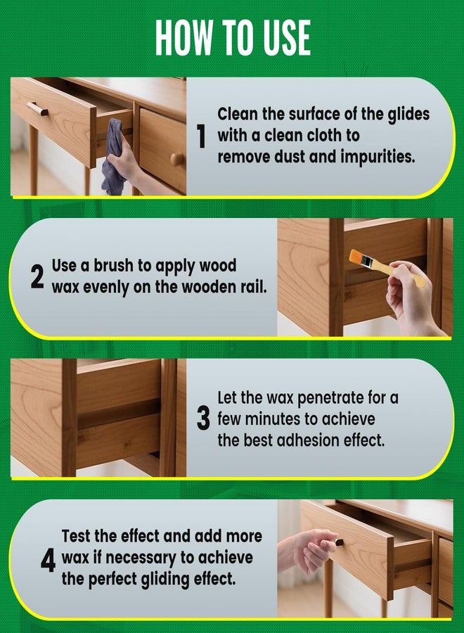 HONKID Wood Lubricant, 7OZ Drawer Wax Wood Lubricant Multi-Purpose Wax for Drawers, Doors, & Windows, Reduce Noise, Restore Antique Furniture, Door Hinge Lubricant - Image 4