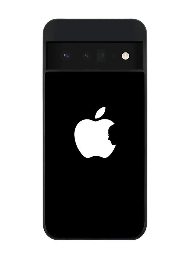 Stylizedd Rugged Black edge case for Google Pixel 6 Pro 5G Slim fit Soft Case Flexible Rubber Edges Anti Drop TPU Gel Thin Cover - Steve's Apple - Black - Image 1