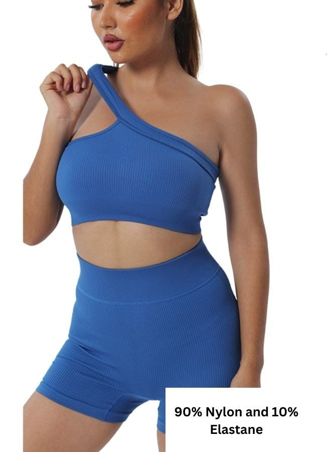 Mei Stylish Women's Seamless One Shoulder Gym Fitness Sports Yoga Workout Crop Bra Top  - Image 4