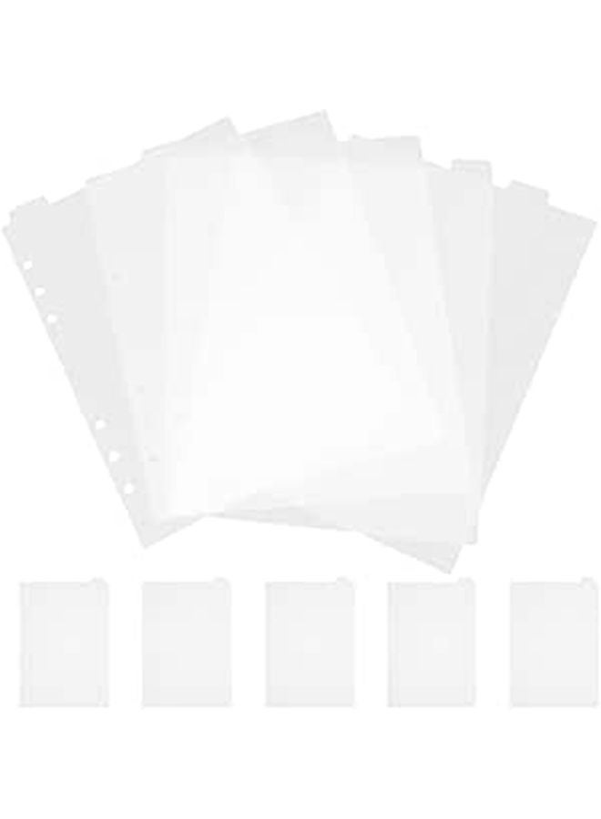 A5 Plastic Notebook Binder Dividers 6 Hole Removable Matte Page Markers 10 Sheets - Image 1