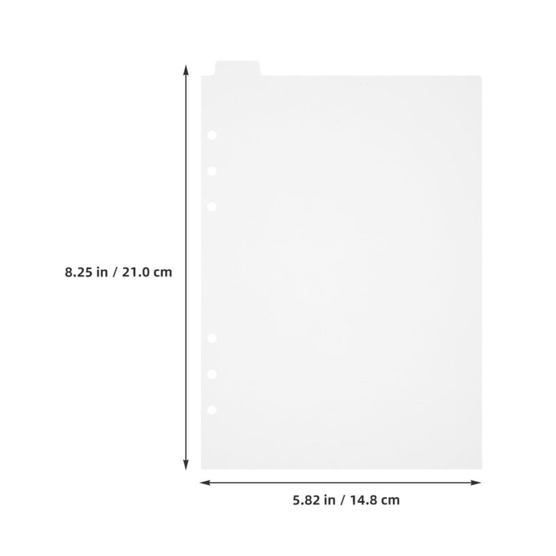 A5 Plastic Notebook Binder Dividers 6 Hole Removable Matte Page Markers 10 Sheets - Image 3