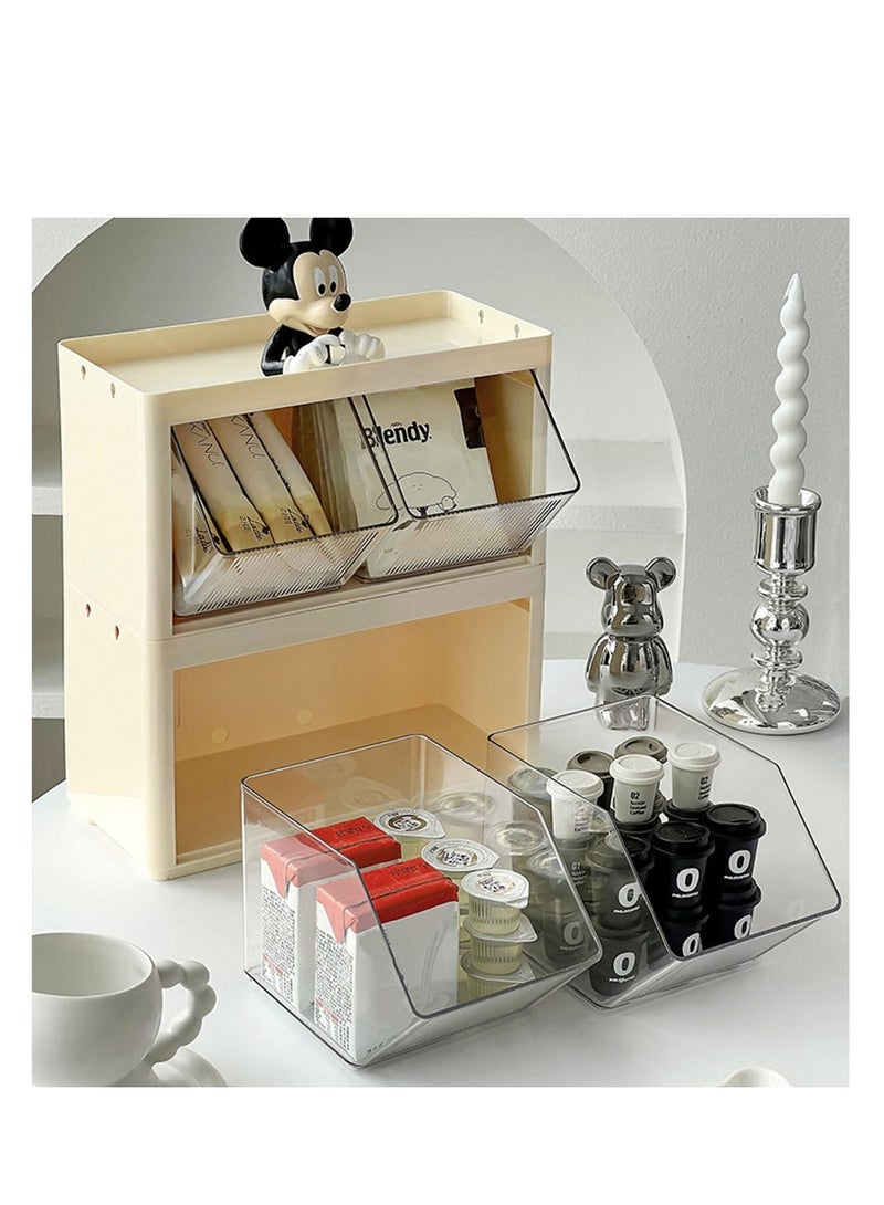 Arabest Tea Bags Organizer Holder with Drawer Wall Mounted and Freestanding Modern Style Tea Bag Box for Countertop, Office, Pantry, Cabinet - Image 1