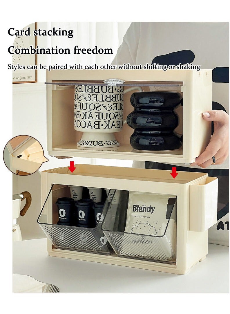 Arabest Tea Bags Organizer Holder with Drawer Wall Mounted and Freestanding Modern Style Tea Bag Box for Countertop, Office, Pantry, Cabinet - Image 5
