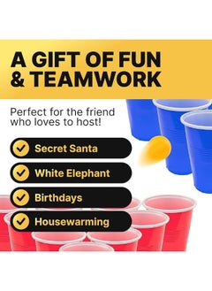 Fairly Odd Novelties Beer Pong Set, Red Cups and Ping Pong Balls.  - Image 1