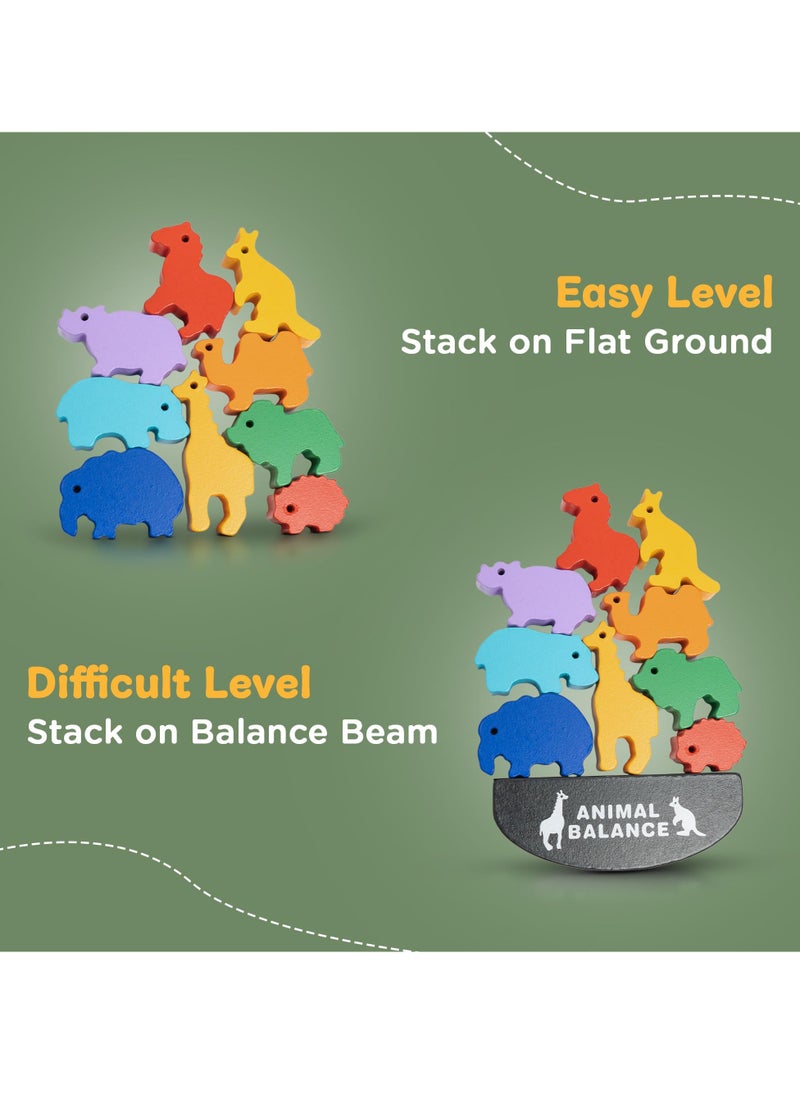BAYBEE Baybee Wooden l Balancing Game for Kids, Wooden Building Blocks Stacking Baby Toys for Kids, Montessori Kids Toys with Colors & Shapes, Preschool Brain Games for kids (Animal)  - Image 5