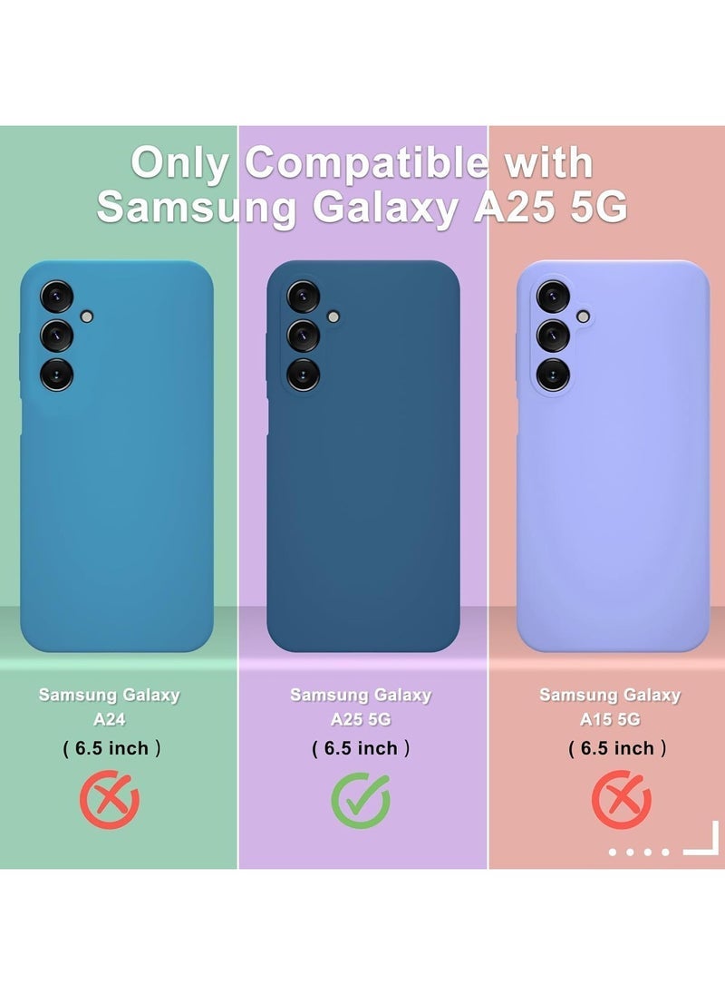 JAJEEK Samsung Galaxy A25 5G Case – Silicone Phone Case with 1 Screen Protector, Soft Anti-Scratch Microfiber Lining, Full Body Shockproof Slim Cover, Navy Blue - Image 2