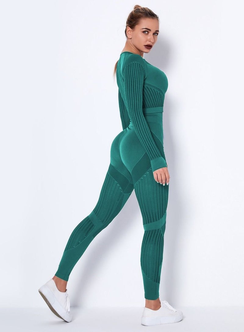 Loquat Sports Fitness 2-Piece Set Blackish Green  - Image 2