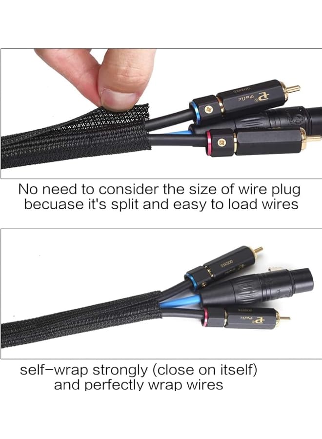 promass 9.8ft/3m - 13mm Wire Organizer, Cable Sleeve for Cable Management, Cord Wrap Wire Protector Tubing for Pets, PC Cable Wrap, Computer Cable Organizer Sleeve - Image 2