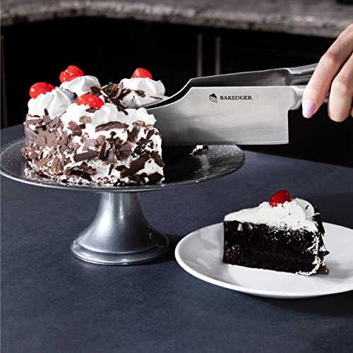 Bakedger Cake knife slicer and cutter server stainless steel serving knife for Birthday party Wedding and all the Events Pie slicer Pastries Divider Desserts Lever, Patent Pending - Image 2