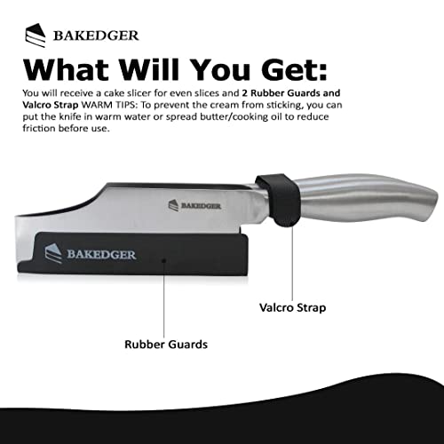 Bakedger Cake knife slicer and cutter server stainless steel serving knife for Birthday party Wedding and all the Events Pie slicer Pastries Divider Desserts Lever, Patent Pending - Image 3