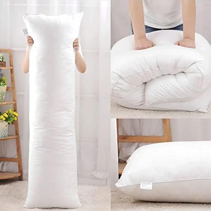 El-Kobtan Extra Long Body Pillow, White, Soft Hypoallergenic Fiber Filling, Breathable Cotton Cover, Full Body Support for Sleeping, Back, Side & Pregnancy Comfort (150 * 40) - Image 2
