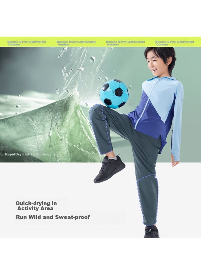 Beneunder Beneunder Kids' Sun Protection Pants Boys Girls Quick Dry Lightweight Breathable Trousers With Elastic Cuffs Af23924 Twilight Black Size 130  - Image 3