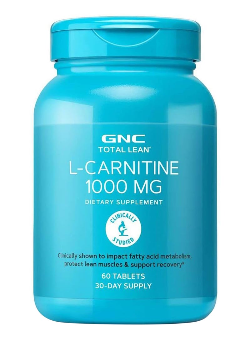 GNC Total Lean Lcarnitine 1000 Mg 60 Tablets Supports Recovery And Lean Muscle Growth