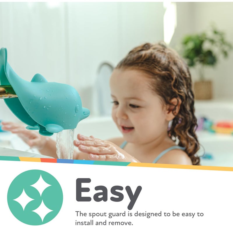 Nuby Bathtub Safety Spout Guard  Compatible with Most Standard Faucets  Bath Toys  Dolphin - Image 4