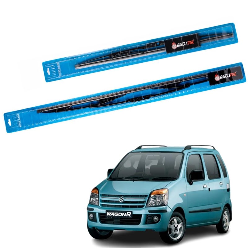 Wheelyfine Car Wiper Blades | Metal Frame | Water Repellent Windshield Wipers | Blade Refills (Maruti Wagon-R (2000-2010) Dr 18"/Pa 16") - Image 2