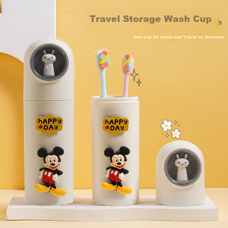 Yagao Travel Mouthwash Cup Toothbrush Cup Children's Toothbrushing Cup Set Cartoon Portable Home Toothpaste Storage Box - Image 1