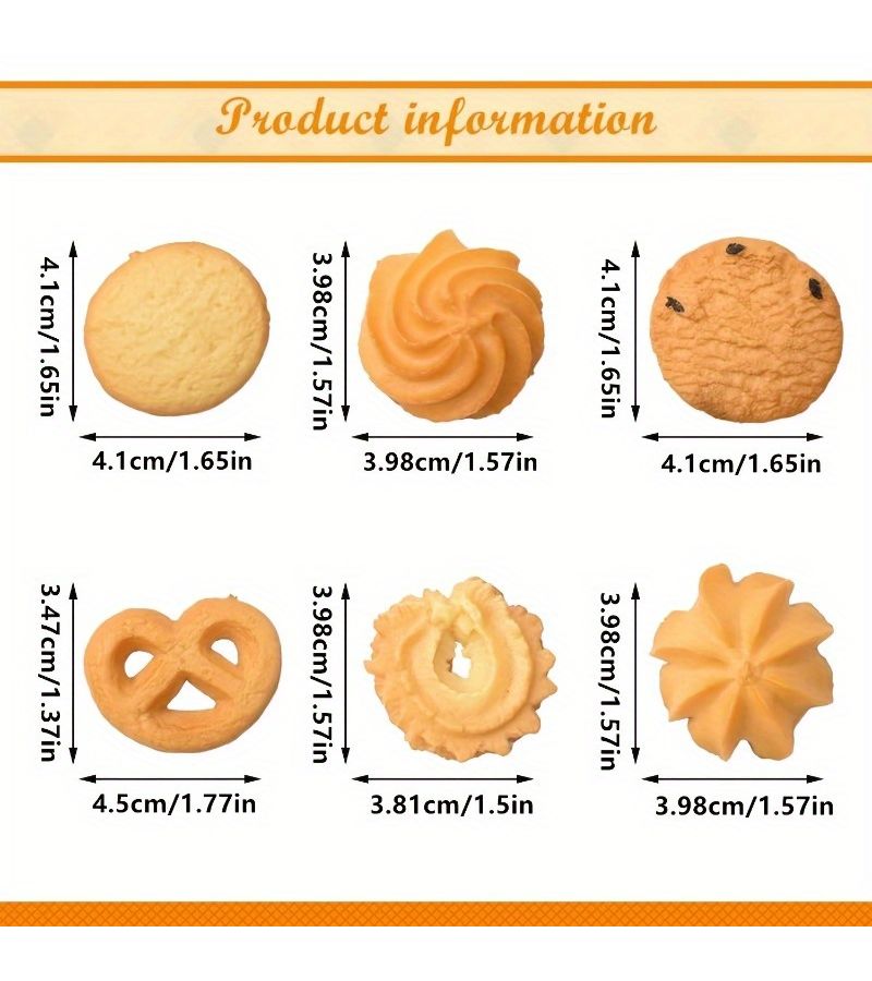 12 Pcs Random Cookie Ornaments Resin Material Home Kitchen Decoration Photography Props - Image 4