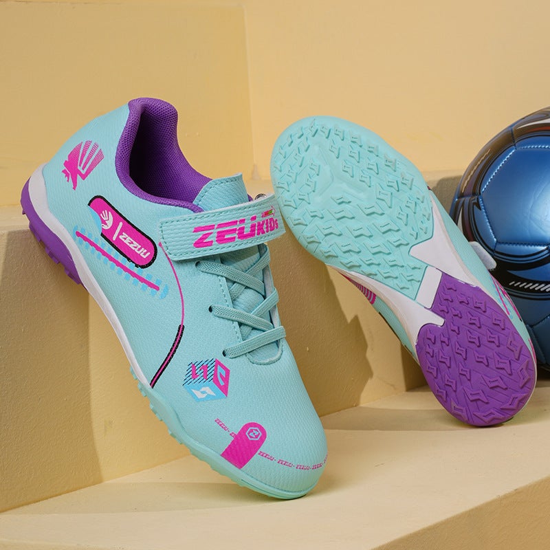 2024 Autumn New Children'S Velcro Primary School Students Training Bottom Men'S And Women'S Children'S Shoes Football Shoes 29-39 Yards - Image 1