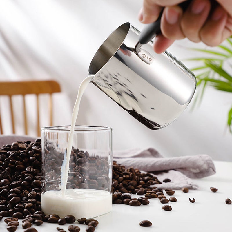 🍽️ إبريق تسخين الحليب من الفولاذ المقاوم للصدأ متين مع رغوة للقهوة والمشروبات - Image 4