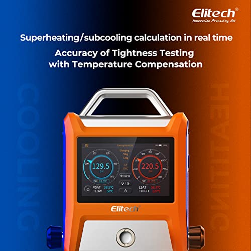 Elitech EMG-20V Intelligent HVAC Digital Manifold Gauge Three Port with Vaccum Sensor Thermometer Clamps Hoses - Image 3