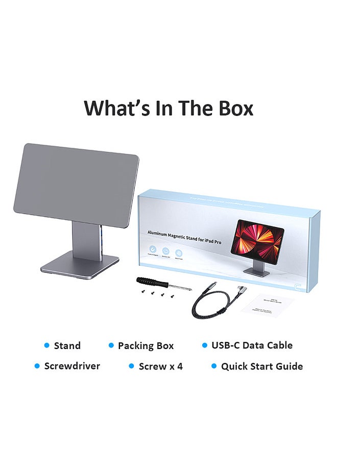 Generic - 6 in 1 Hub Multifunctional Magnetic Stand for iPad Pro 12.9 inch 360°Rotation 80°Tilt Card Reader 4K@60Hz HD 5Gps USB 60W PD 3.5mm Audio - Image 1