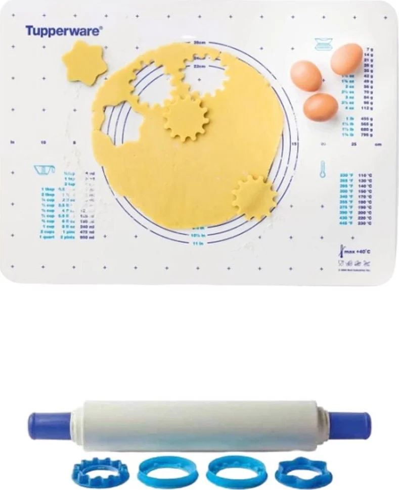 Tupperware Magic Roller and Dough Rolling Mat Set of Two
