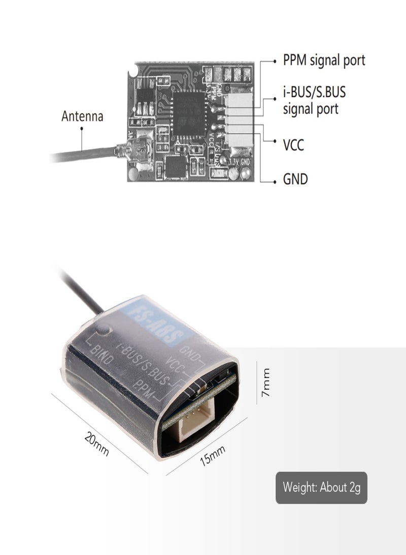 فلاي سكاي جهاز استقبال Flysky FS-A8S Mini 8CH بمخرج PPM i-BUS SBUS لـ Flysky FS-i6S FS-i6X FS-i10 FS-TM10 RC جهاز إرسال وتحكم طائرة بدون طيار - Image 4