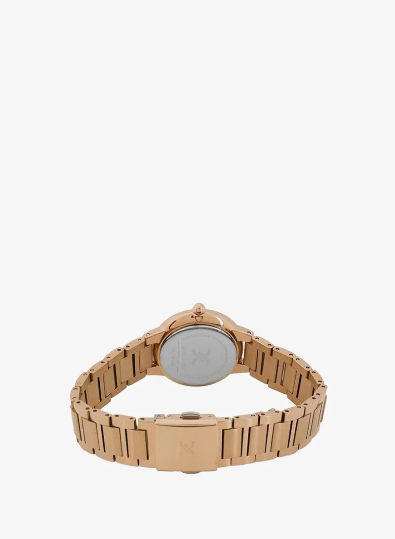 Daniel Klein Women's Stainless Steel Rose Gold Alloy Case Analog Silver Round Sunray Dial Japanese Quartz Premium 30 Meters Water Resistant