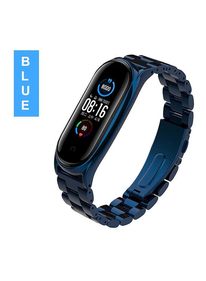 NIBEMINENT Stainless Steel Strap Bracelet For Xiaomi Mi Band 3 4 Blue - Image 4