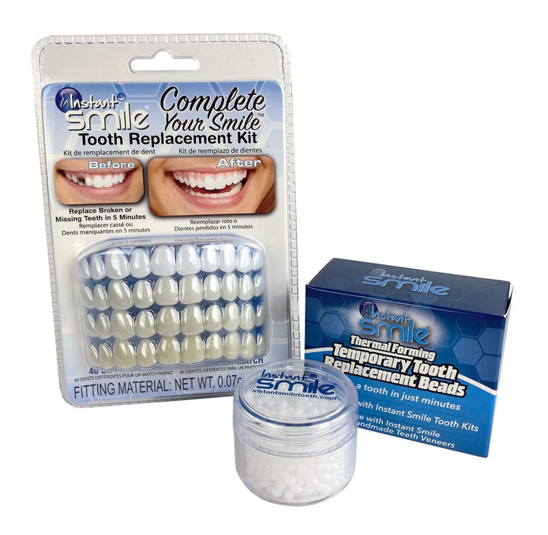 Instant Smile Complete Your Smile Tooth Replacement Kit DELUXE PACK Includes Patented Complete Your Smile Tooth Replacement Kit and Jar of Instant Smile Replacement Beads - Image 1