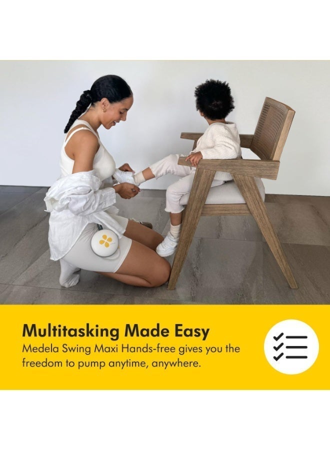 مضخة الثدي الكهربائية المزدوجة Medela Swing Maxi (بدون استخدام اليدين) - تصميم سهل وبديهي للاستخدام أثناء التنقل، ومتوافقة مع تطبيق Medela Family. - Image 4