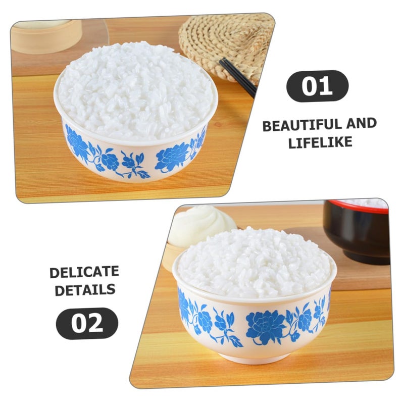 Blue and White Porcelain Bowl Japanese Rice Bowl Simulation Model Display Prop - Image 4