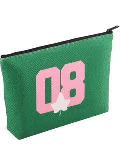 KUIYAI KUIYAI Sorority Paraphernalia Cosmetic Bag Since 1908 Gift Pink And Green Sorority Makeup Bag Black Greek Sorority Gift For Sister (1908Makeup) 