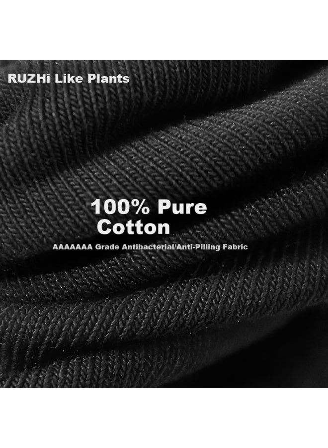 As plant Men's Cotton Mid-calf Socks 10 Pairs, 7a Antibacterial Odor-resistant Breathable Boneless Business Black Long Socks - Image 5